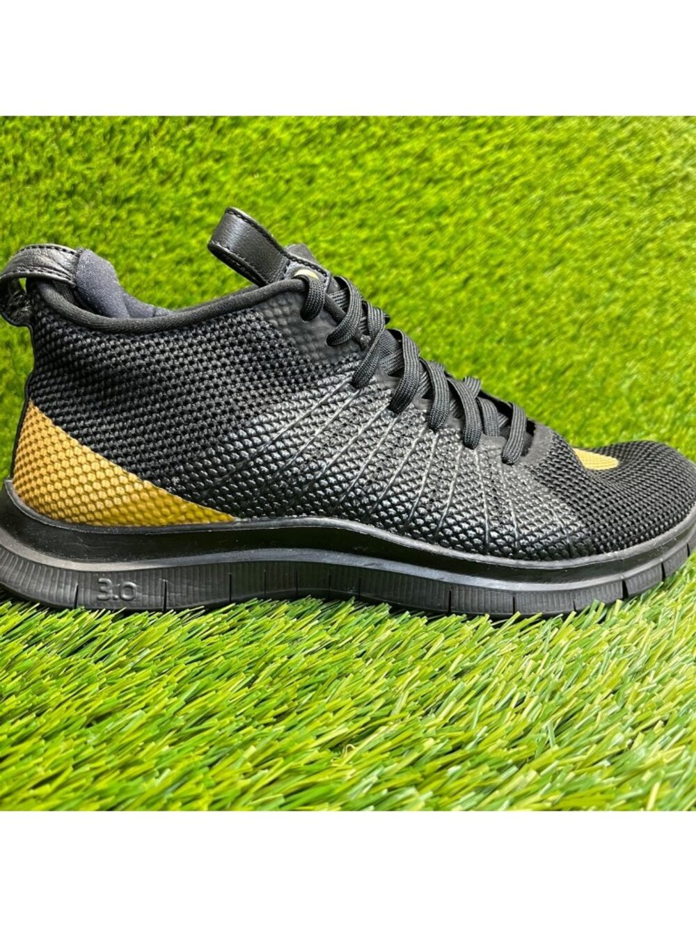 Nike Free Hypervenom 2 OR Mens Size 7 Black Athletic Running Shoes Sneakers